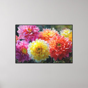Abstract Floral Art with Surreal Blooms Canvas Print