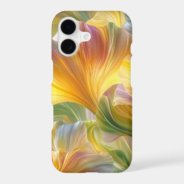 Abstract Floral Art with Yellow Petals iPhone Case (Back)