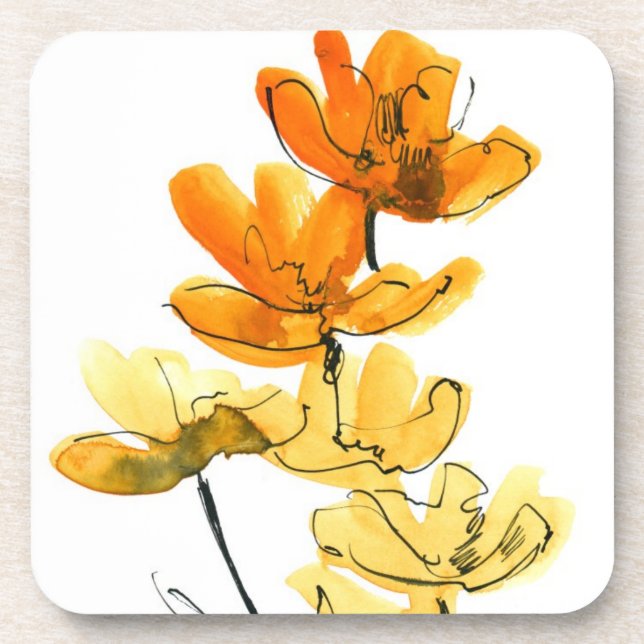 Abstract floral background drink coaster (Front)