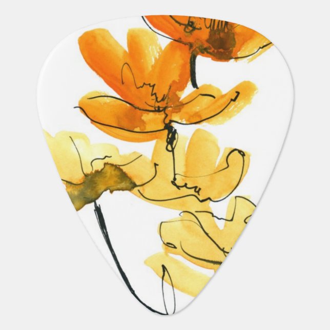 Abstract floral background guitar pick (Front)