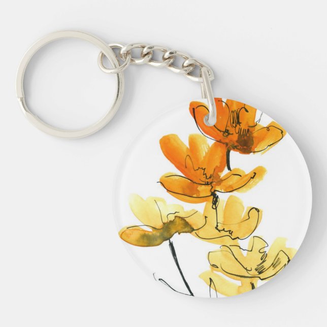Abstract floral background keychain (Front)
