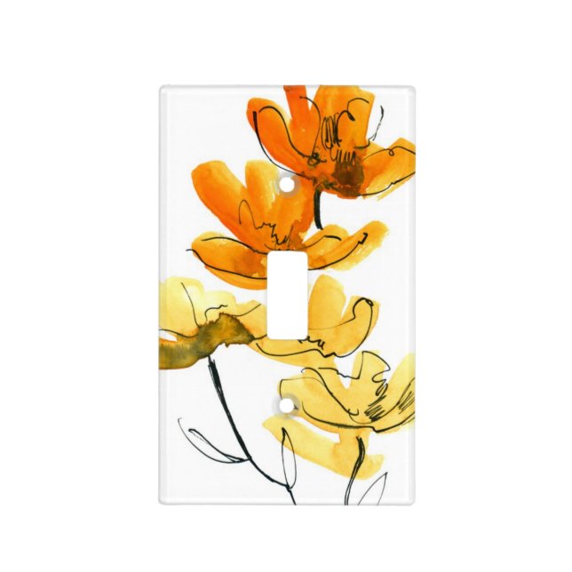 Abstract floral background light switch cover (Front)