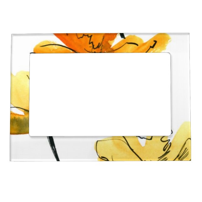 Abstract floral background magnetic photo frame (Front)