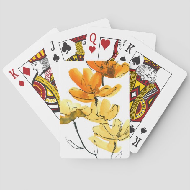 Abstract floral background poker cards (Back)