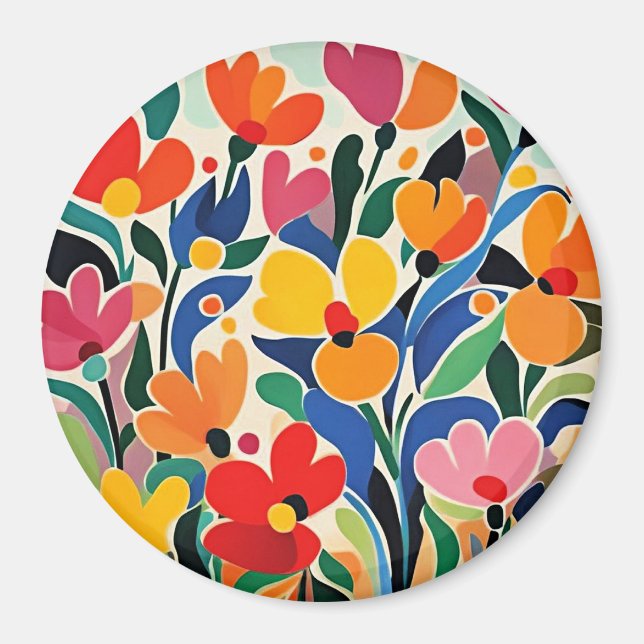 Abstract floral background, vibrant, magnet (Front)