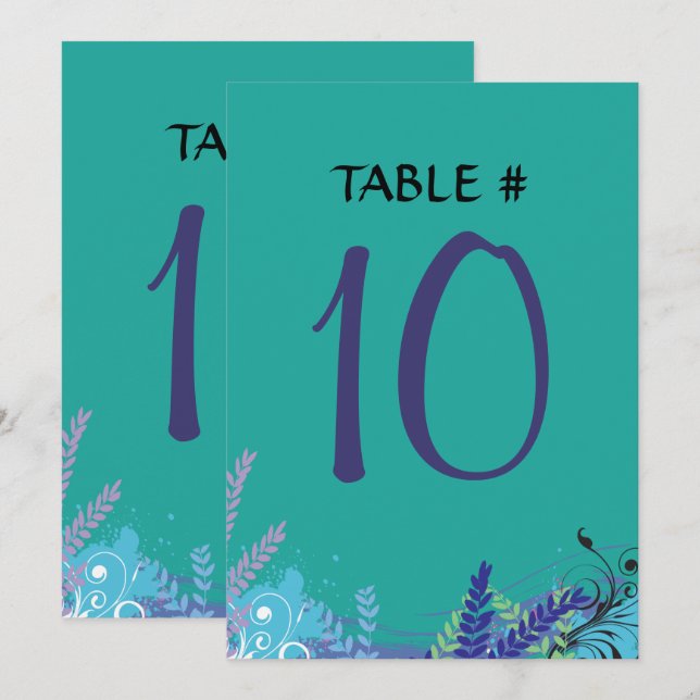 ABSTRACT FLORAL Bat Mitzvah Table Seating Card (Front/Back)