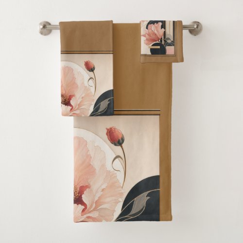"Abstract Floral" Bath Towel Set