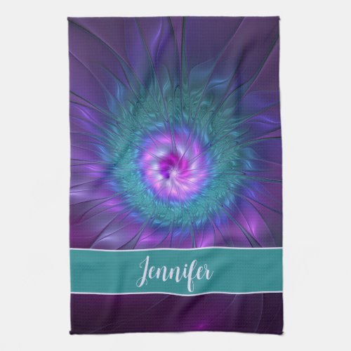 Abstract Floral Beauty Colorful Art Flower Name Kitchen Towel