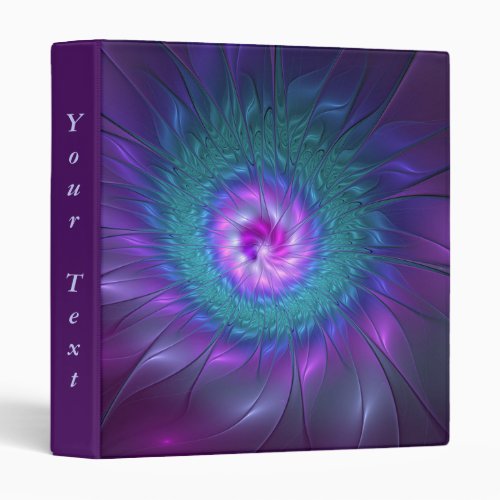 Abstract Floral Beauty Colorful Art Flower Text 3 Ring Binder