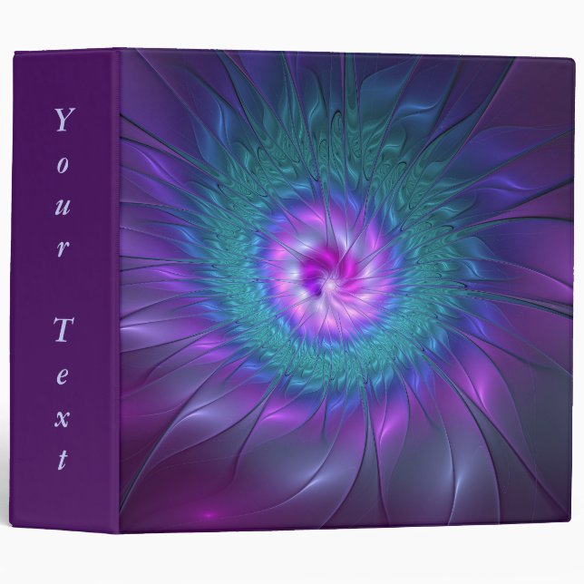Abstract Floral Beauty Colorful Art Flower Text 3 Ring Binder (Front/Spine)
