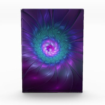 Abstract Floral Beauty Colorful Fractal Art Flower Acrylic Award by GabiwArt at Zazzle
