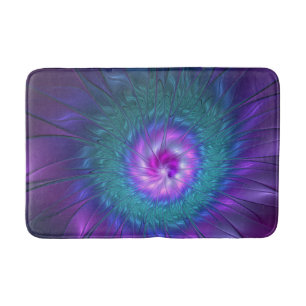 Abstract Floral Beauty Colorful Fractal Art Flower Bath Mat