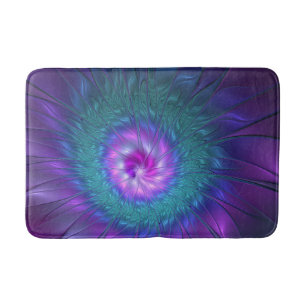 Abstract Floral Beauty Colorful Fractal Art Flower Bath Mat