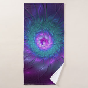 Abstract Floral Beauty Colorful Fractal Art Flower Bath Towel