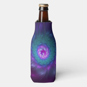 Abstract Floral Beauty Colorful Fractal Art Flower Bottle Cooler