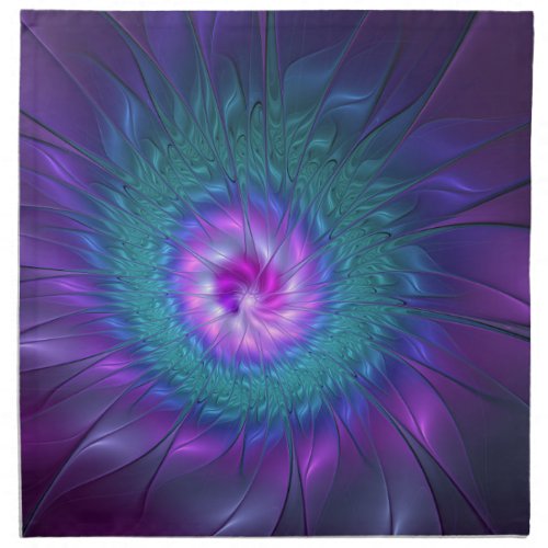 Abstract Floral Beauty Colorful Fractal Art Flower Cloth Napkin
