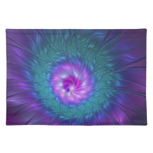 Abstract Floral Beauty Colorful Fractal Art Flower Cloth Placemat