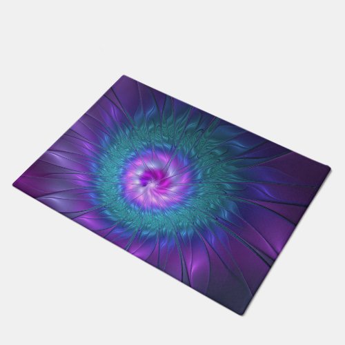 Abstract Floral Beauty Colorful Fractal Art Flower Doormat