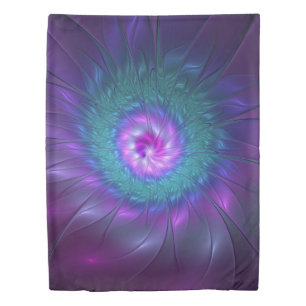 Abstract Floral Beauty Colorful Fractal Art Flower Duvet Cover