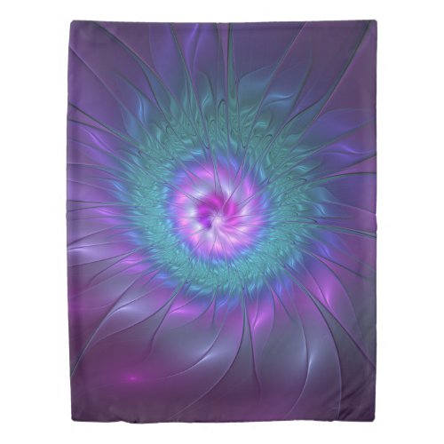 Abstract Floral Beauty Colorful Fractal Art Flower Duvet Cover