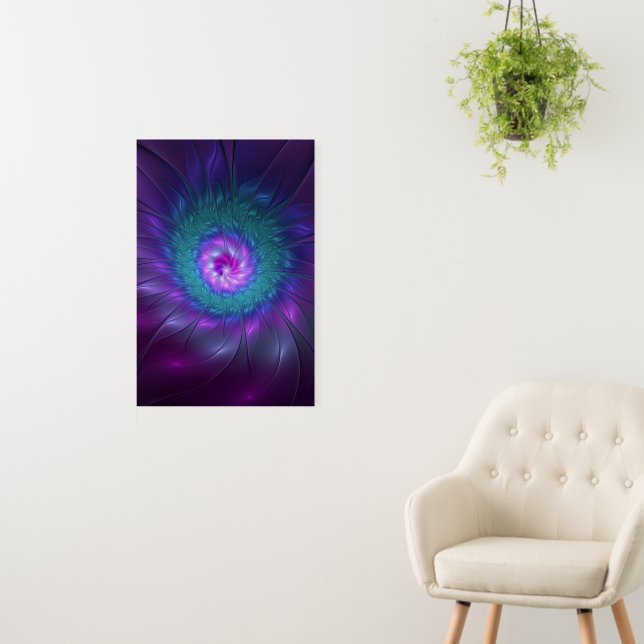 Abstract Floral Beauty Colorful Fractal Art Flower Foam Board (In Situ (Wall))