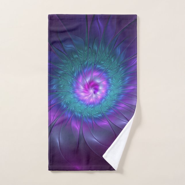 Abstract Floral Beauty Colorful Fractal Art Flower Hand Towel (Hand Towel)