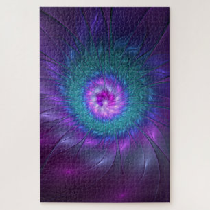 Abstract Floral Beauty Colorful Fractal Art Flower Jigsaw Puzzle