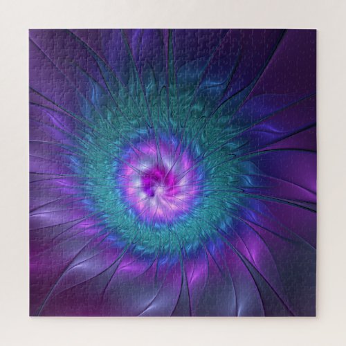 Abstract Floral Beauty Colorful Fractal Art Flower Jigsaw Puzzle