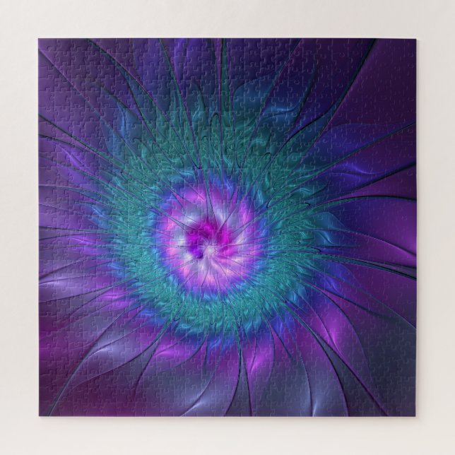 Abstract Floral Beauty Colorful Fractal Art Flower Jigsaw Puzzle (Vertical)