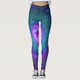 Abstract Floral Beauty Colorful Fractal Art Flower Leggings
