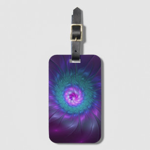 Abstract Floral Beauty Colorful Fractal Art Flower Luggage Tag