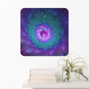 Abstract Floral Beauty Colorful Fractal Art Flower Metal Sign