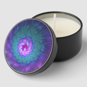 Abstract Floral Beauty Colorful Fractal Art Flower Mini Candle Favors