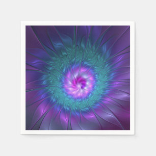 Abstract Floral Beauty Colorful Fractal Art Flower Napkins