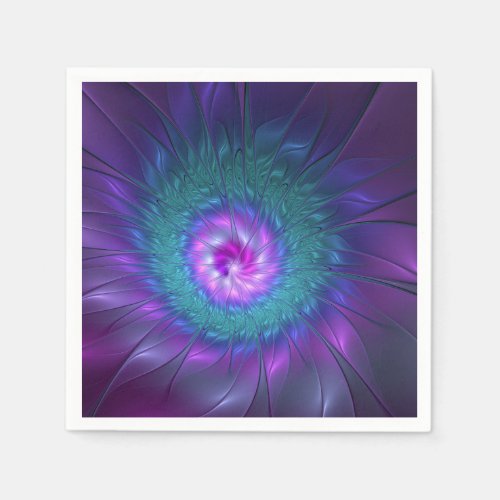 Abstract Floral Beauty Colorful Fractal Art Flower Napkins