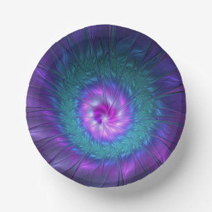 Abstract Floral Beauty Colorful Fractal Art Flower Paper Bowls