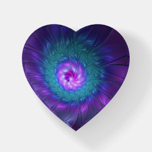 Abstract Floral Beauty Colorful Fractal Art Flower Paperweight