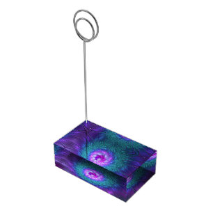 Abstract Floral Beauty Colorful Fractal Art Flower Place Card Holder