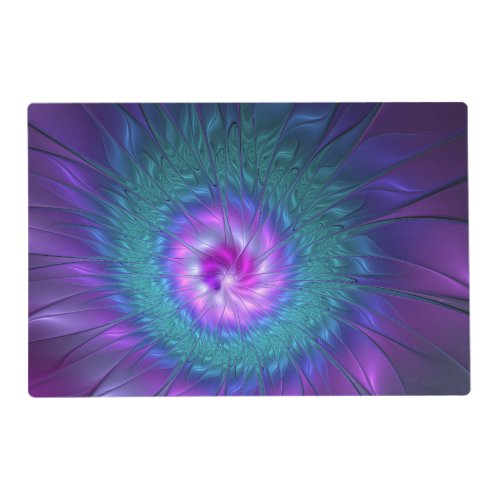 Abstract Floral Beauty Colorful Fractal Art Flower Placemat
