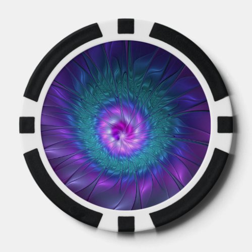 Abstract Floral Beauty Colorful Fractal Art Flower Poker Chips