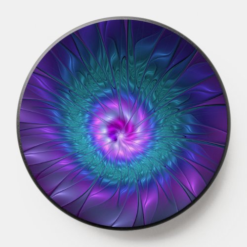 Abstract Floral Beauty Colorful Fractal Art Flower PopSocket