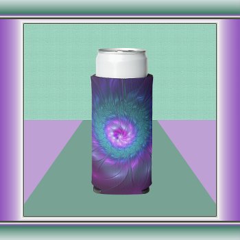 Abstract Floral Beauty Colorful Fractal Art Flower Seltzer Can Cooler by GabiwArt at Zazzle