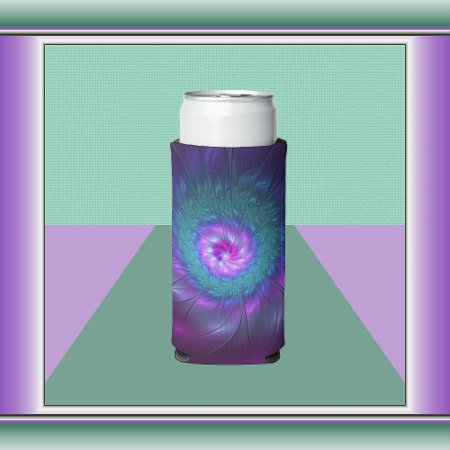 Abstract Floral Beauty Colorful Fractal Art Flower Seltzer Can Cooler