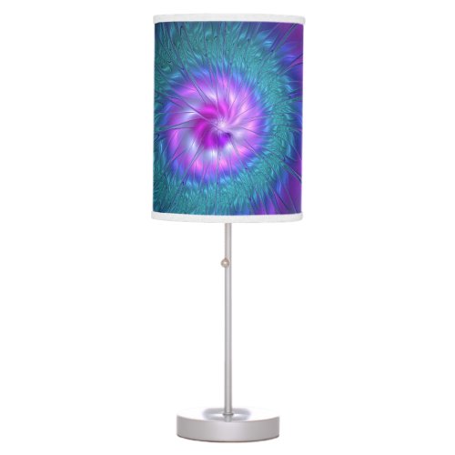 Abstract Floral Beauty Colorful Fractal Art Flower Table Lamp