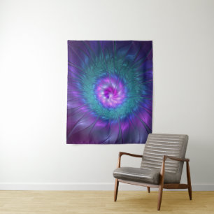 Abstract Floral Beauty Colorful Fractal Art Flower Tapestry