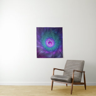 Abstract Floral Beauty Colorful Fractal Art Flower Tapestry