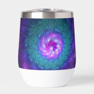 Abstract Floral Beauty Colorful Fractal Art Flower Thermal Wine Tumbler
