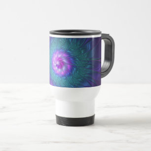 Abstract Floral Beauty Colorful Fractal Art Flower Travel Mug