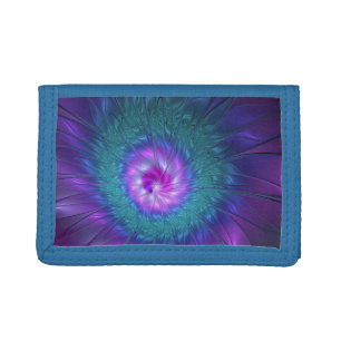 Abstract Floral Beauty Colorful Fractal Art Flower Tri-fold Wallet