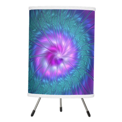 Abstract Floral Beauty Colorful Fractal Art Flower Tripod Lamp